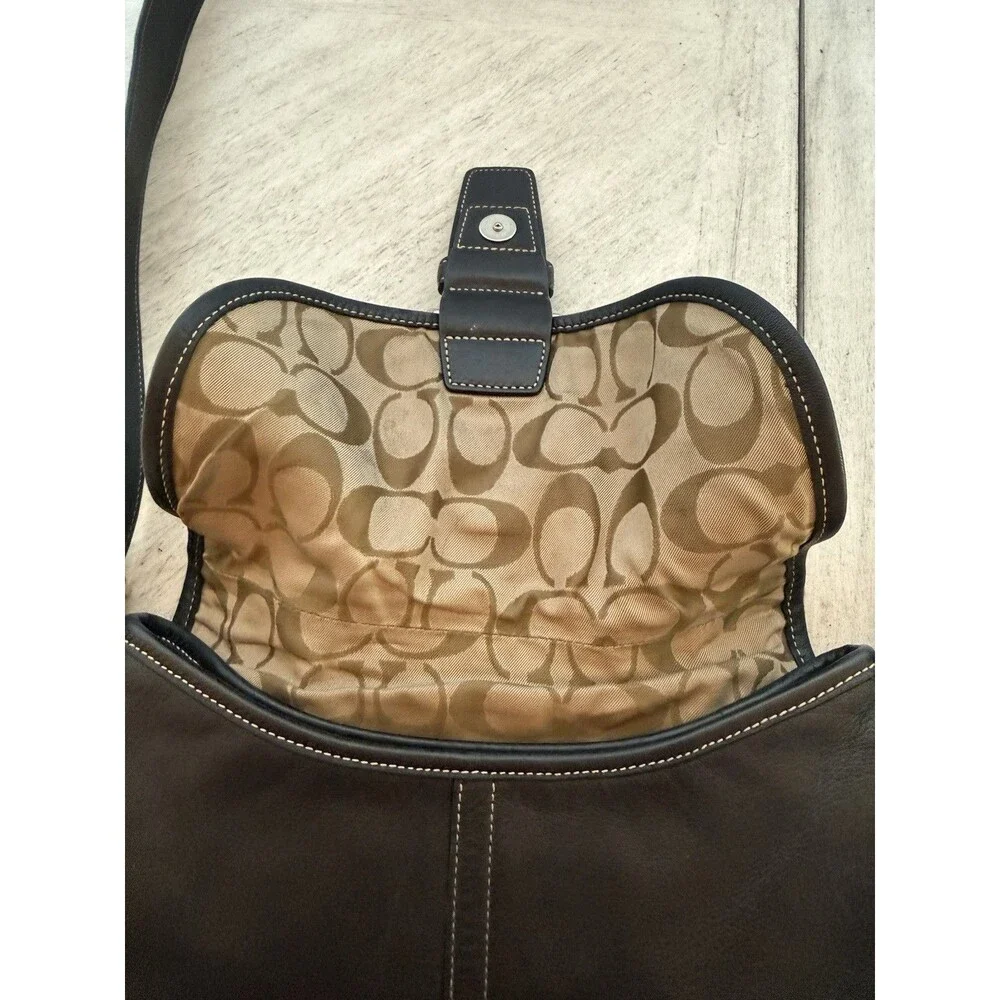 Coach Vintage 9480 Soho Flap Crossbody Black Leather Shoulder Hobo Y2K Cleaned - Picture 10 of 16